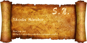 Skoda Nándor névjegykártya